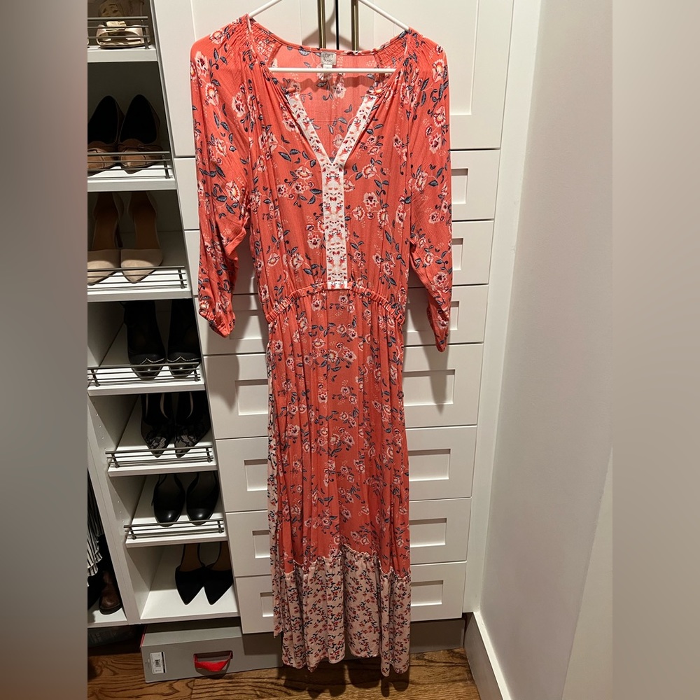 Loft dress, small, floral with tie sash.